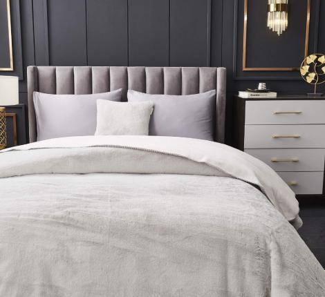 Наволочка декоративная "Sofi de Marko" Антуан (серая) Искусcтвенный мех, 45х45