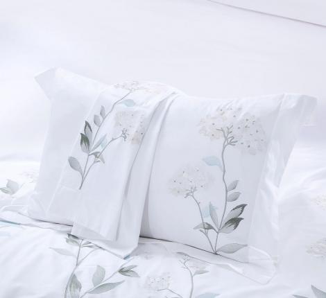 Постельное белье с вышивкой "Asabella" 2259-6 Мако-Сатин, Евро