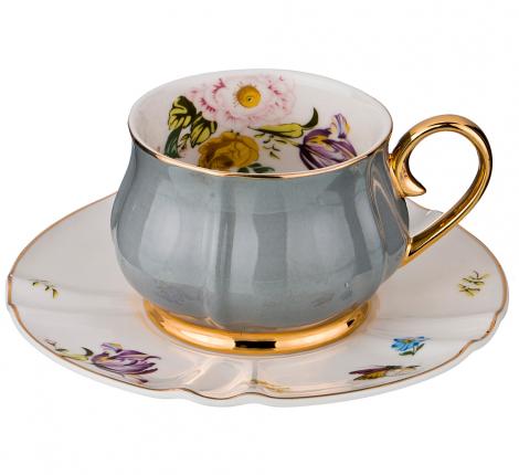 Чайная пара "ВРЕМЕНА ГОДА" 200 мл, серая