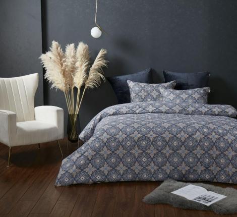 Постельное белье с одеялом "Kazanov.A." Аскания (капучино индиго) Велюр/Egypt Cotton, Евро