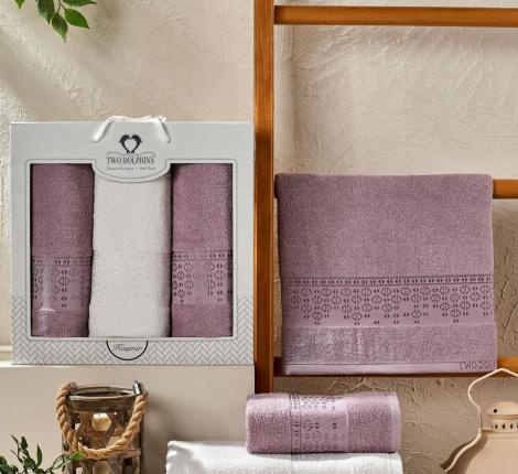 Комплект махровых полотенец "TWO DOLPHINS" (50x90/70х140) 2 шт. KASMIR, баклажан