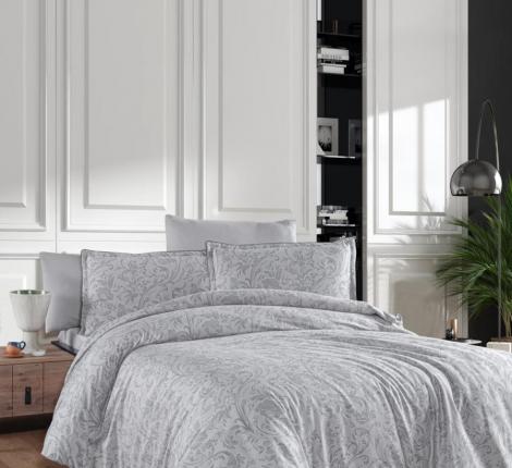 Постельное белье "DO&CO" Сатин DELUX ELLAN (серый), Евро