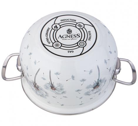 Кастрюля эмалированная со стеклянной крышкой "DANDELION", 3,8 л