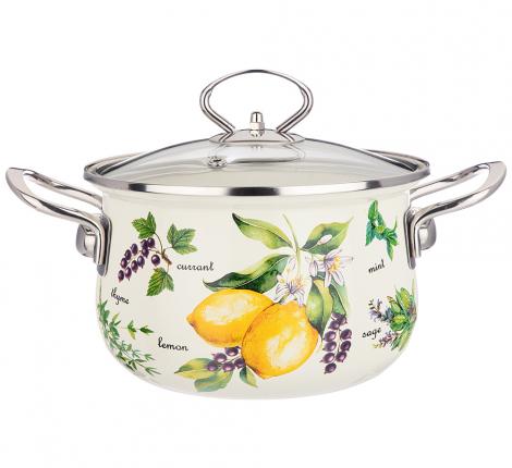 Кастрюля эмалированная с крышкой "СЕКРЕТНЫЕ ИНГРЕДИЕНТЫ", 2,0 л