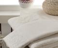 Комплект махровых полотенец c гипюром &quot;KARNA&quot; ELINDA 50x90-70х140 см , Кремовый