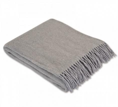 Плед шерсть мериноса Valtery (серый) 100% шерсть, 170x200