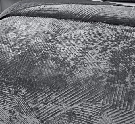 Покрывало "Sofi de Marko" Патрисия (серая 1) Велюр, 160х220