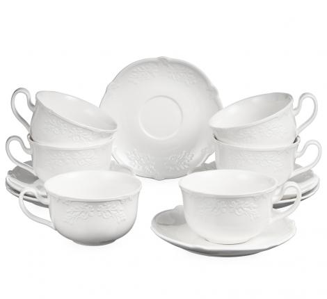 Чайный набор "FLORAL" на 6 персон, 12 предметов (350 мл)