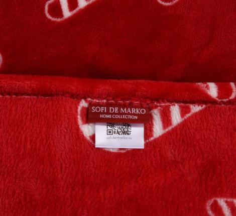 Плед "Sofi de Marko" Christmas Сandy (красный) Велсофт, 150х200