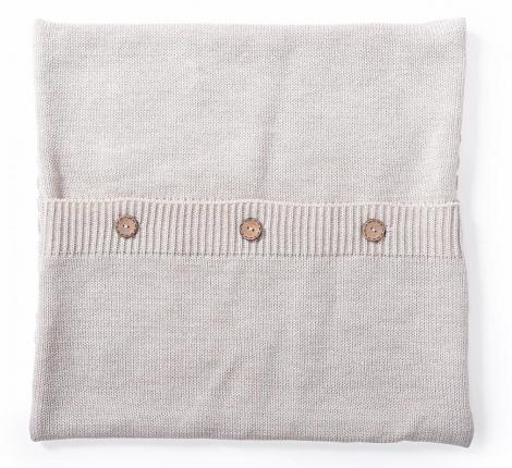 Наволочка вязаная "ШАХМАТЫ" 40x40, лён