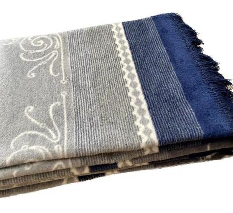 Плед хлопковый Райтекс "ОРНАМЕНТ серый", 150х200