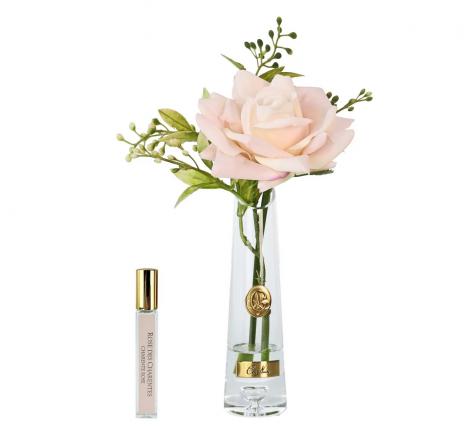 Диффузор ароматический роза "SUMMER ROSE" (розовый) золотой декор, спрей 15 мл