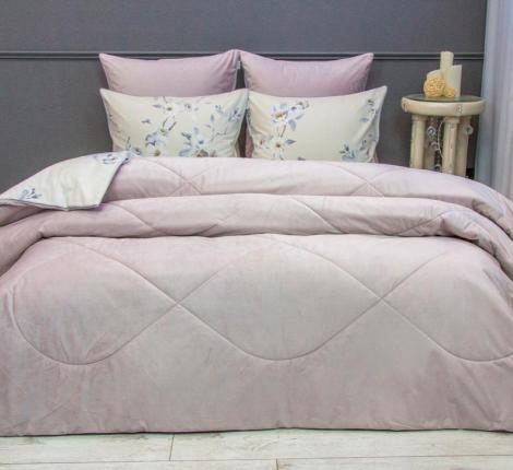 Постельное белье с одеялом "Kazanov.A." Вилма (бежевый жемчуг) Велюр/Egypt Cotton, 1,5 спальный