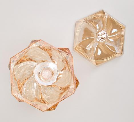 Блюдо с крышкой на ножке "BOHEMA" AMBER, диаметр 17 см