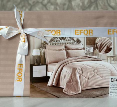 Постельное бельё c одеялом EFOR SATEN GULKURUSU (сухая роза), Евро