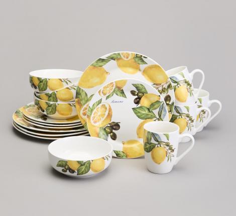 Набор посуды обеденный "ЛЕМОН ТРИ" на 4 персоны, 16 предметов