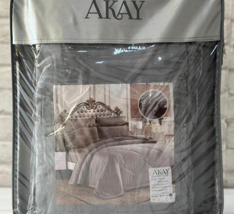 Постельное бельё с одеялом AKAY SATEN (серый), Евро