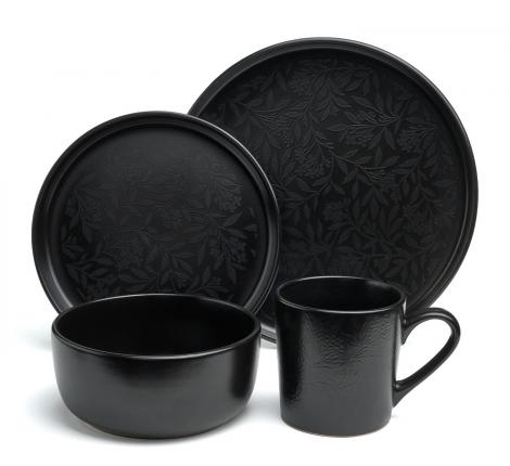 Набор посуды обеденный BRONCO "CHOICE BLACK" на 4 персоны, 16 предметов
