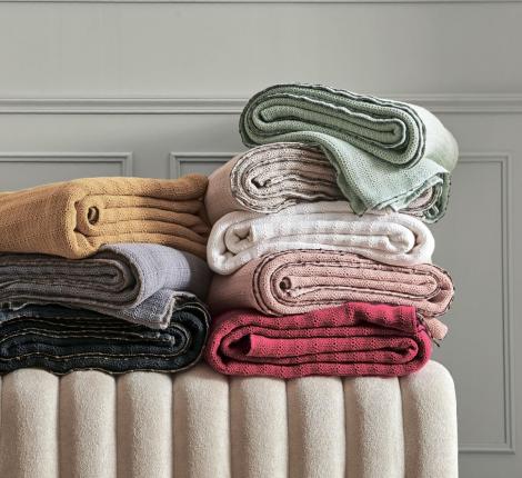 Покрывало пике "Blanc des Vosges" ARTESIA ARDOISE (темно-серый), 240х260