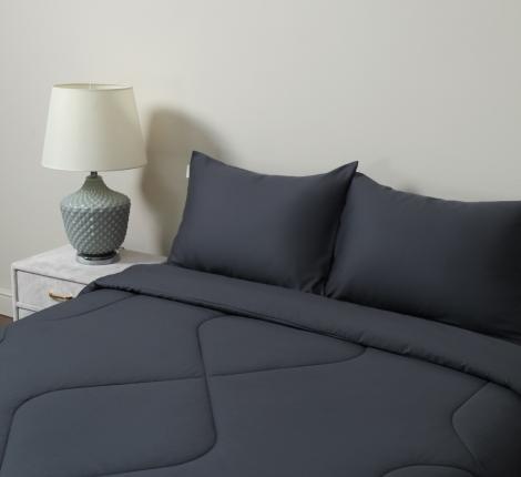 Постельное белье с одеялом "Sofi de Marko" Эльмира (антрацит) Сатин, 1,5 спальный