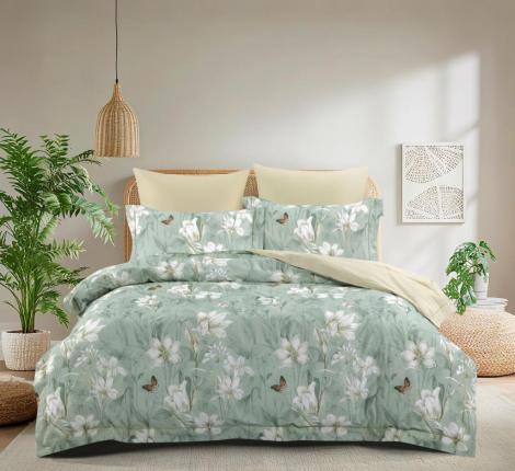 Постельное бельё "Asabella" 2372-6 Сатин, Евро