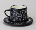Чайный набор "КОТЫ" чёрный