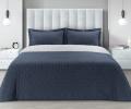 Покрывало PMO-57 синий-серый, Евро (230х250) 2 наволочки (50х70)