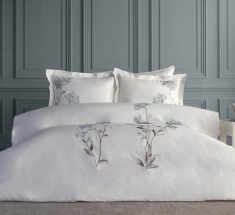 Постельное бельё "DANTELA VITA" сатин с вышивкой LAVINYA (мятный), Евро