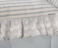 Постельное белье с одеялом "Kazanov.A." Stripe Muslin lace (голубое серебро), Евро