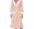 Халат женский махровый с тапочками Maison D'or "LAVOINE LONG HEARTS" (пудра), M(46)/L(48)