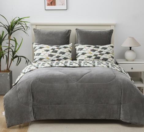 Постельное белье с одеялом "Sofi de Marko" Роберто №27 Велюр/Сатин, 1,5 спальный