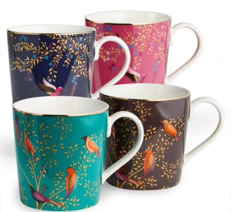 Набор кружек 4 штуки "GOLDEN BIRDS", 380 мл