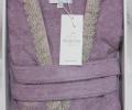 Халат женский махровый с вышивкой Maison D'or "SIDNEY" (фиолетовый), XL(50)-XXL(52)