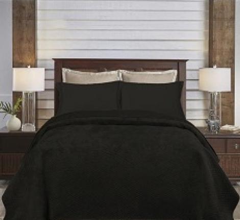 Покрывало из вареного бархата "KARTEKS" 03, 230х250 (антрацит)