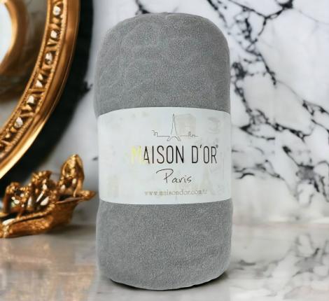 Простыня на резинке махровая с наволочками "Maison D'or" JAKARLI (серый), 100х200