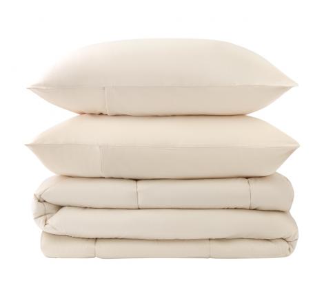 Постельное белье с одеялом "Sofi de Marko" Эльмира (светло-бежевая) Сатин, Евро