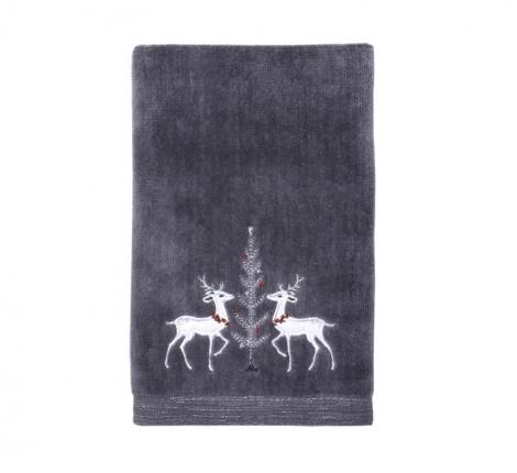 Полотенце Arya с вышивкой Рождество 40x60 Reindeers, Антрацит