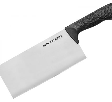 Азиатский кухонный топорик "Samura ARNY" 209 мм, ТЭП черный, AUS-8 (с тату)