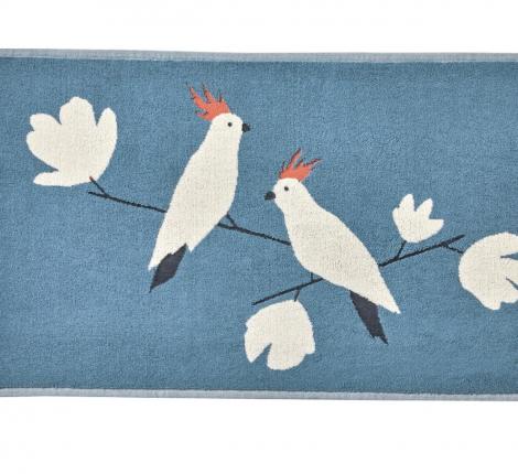 Полотенце "Blanc des Vosges" PERRUCHES DENIM велюр/жаккард, 50х90 (синий)