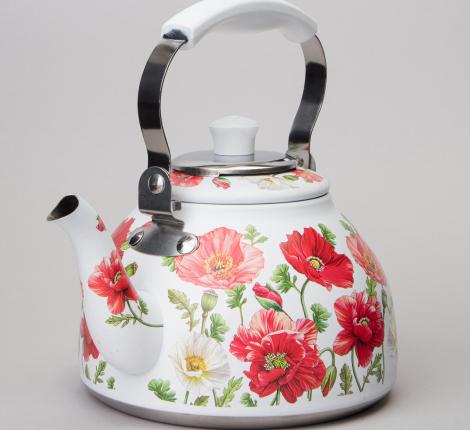 Чайник  "БЕЛЫЕ МАКИ", 1,0 л