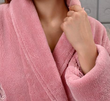 Халат женский трига шалька "AMBIELLA A-1295" пудра, 2XL