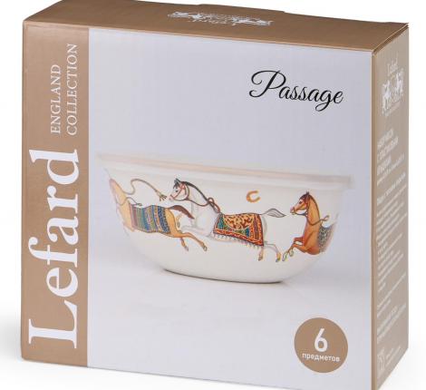 Набор эмалированных мисок 3 шт. с крышкой "PASSAGE", 6 предметов