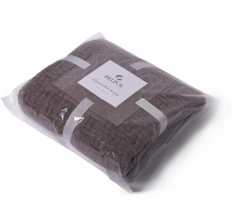 Плед вязаный "ШАХМАТЫ" 180x200, капучино