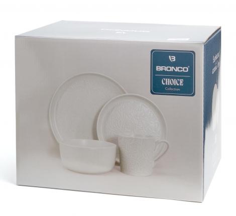 Набор посуды обеденный BRONCO "CHOICE BLACK" на 4 персоны, 16 предметов