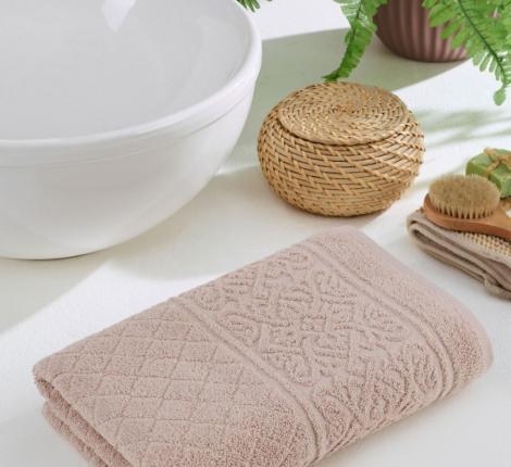 Полотенце махровое "METEOR" жаккард с петелькой 70х140 (1/1) NEPAL, бежевый