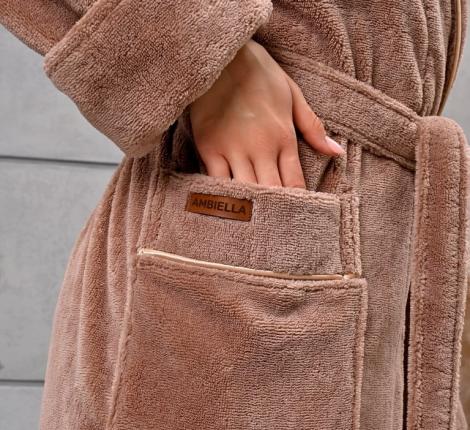 Халат женский трига шалька "AMBIELLA A-1295" какао, 2XL
