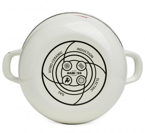 Кастрюля эмалированная с крышкой "СНЕГИРИ" 934-747, 2.8 л