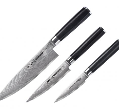 Набор из 3 ножей "Samura DAMASCUS" SD-0220/K в подарочной коробке, G-10