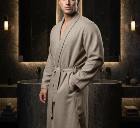 Мужской халат "Sofi de Marko" Дориан (бежевый), 4XL-5XL