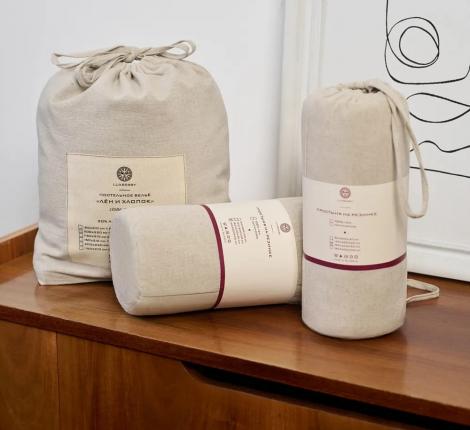 Простыня на резинке в тубусе "Luxberry" (ЛХ) 160x200x30, натуральный